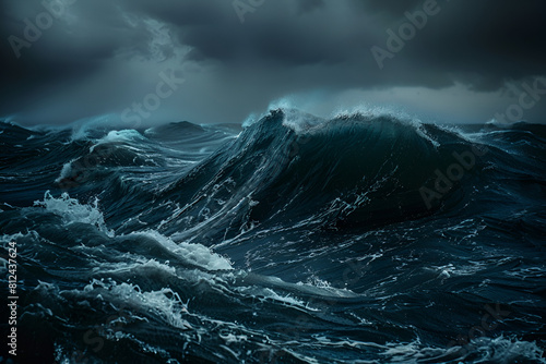 Dark blue ocean waves