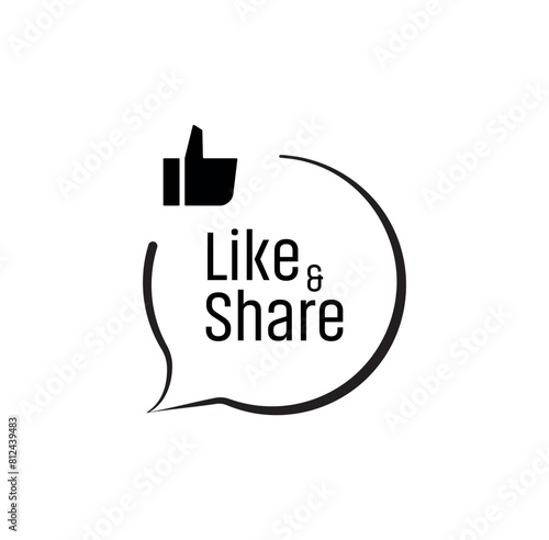 like and share on white background