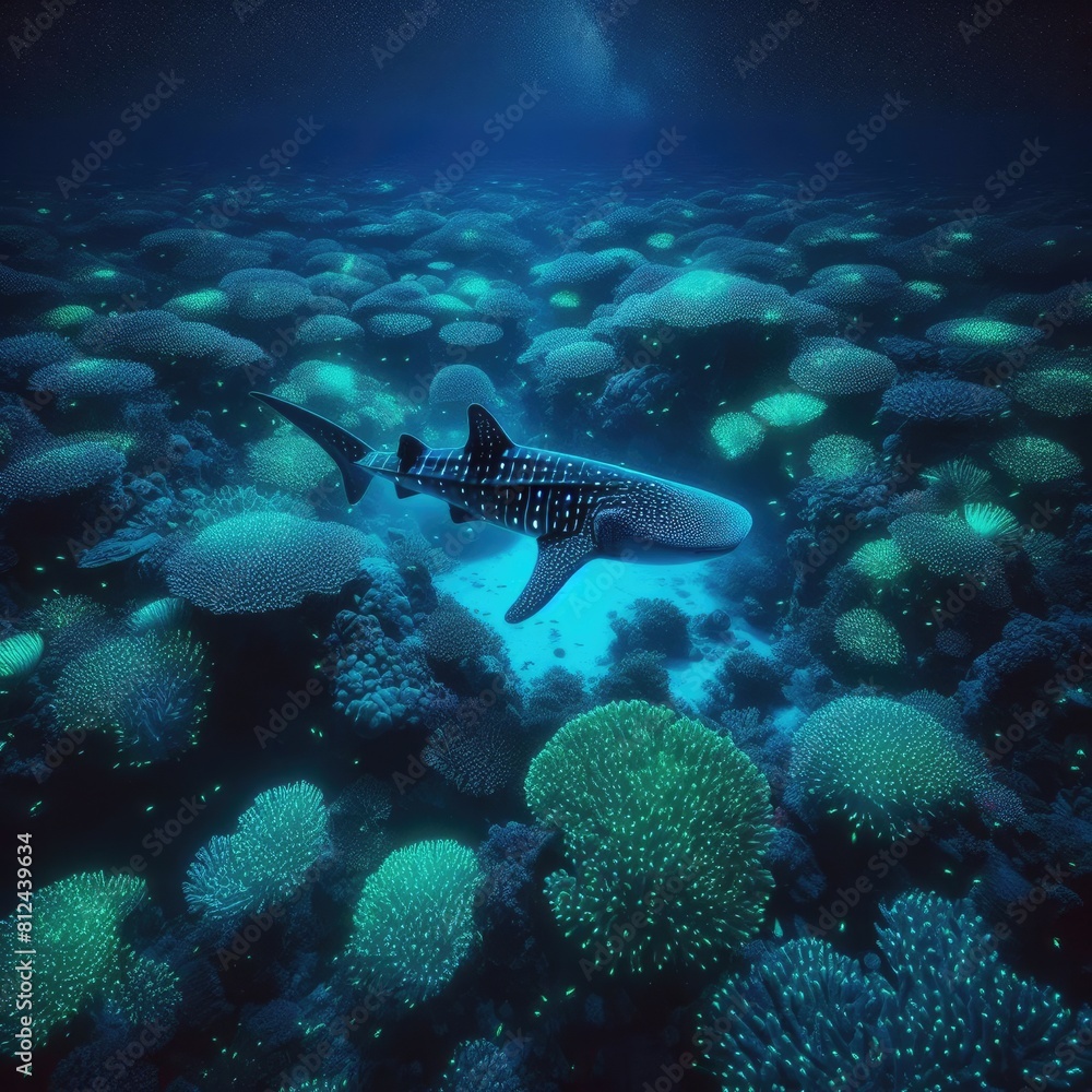 Obraz premium Scenery of Whale Shark in the Ocean