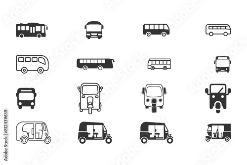 bus and Auto Rickshaw Transport Icon