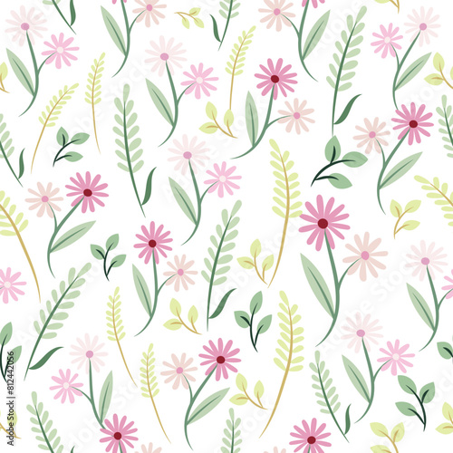 Abstract flower background vector design floral border frame 