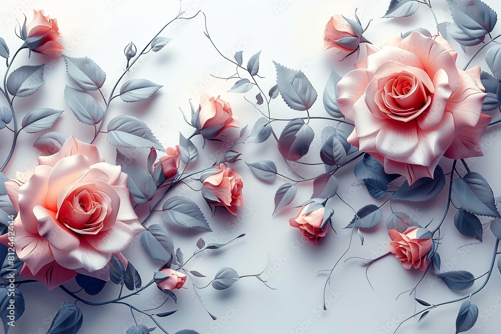 Delicate rosebuds on a white background Delicate rosebuds on a white background