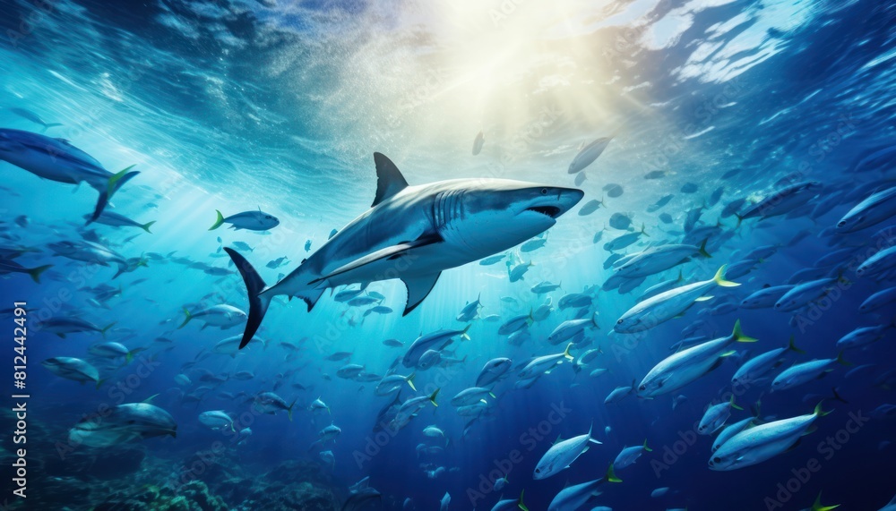 Groups of giant Tuna fish in the underwater, coral reef, amazing underwater life, various fish and exotic coral reefs, ocean wild creatures background Groups of giant Tuna fish in the underwater, coral reef, amazing underwater life, various fish and exotic coral reefs, ocean wild creatures background