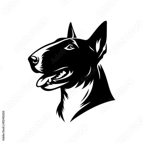 Bull Terrier Vector Silhouette- Bull Terrier Illustration- Minimalist Bull Terrier Vector.