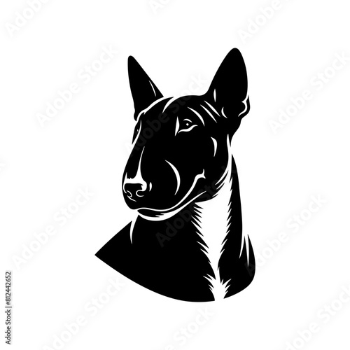 Fotografía Bull Terrier Vector Silhouette- Bull Terrier Illustration- Minimalist Bull Terrier Vector