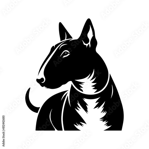 Fotografía Bull Terrier Vector Silhouette- Bull Terrier Illustration- Minimalist Bull Terrier Vector