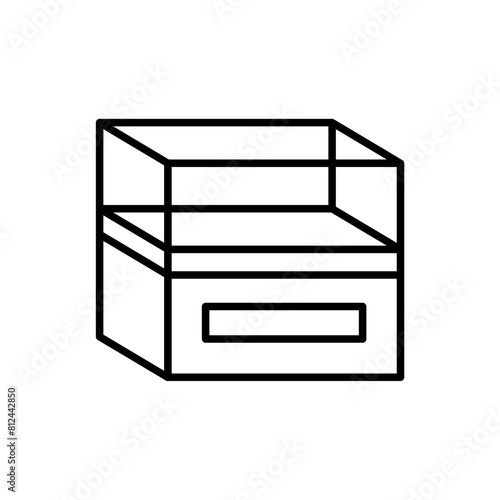 Exhibition box outline icons, minimalist vector illustration ,simple transparent graphic element .Isolated on white background