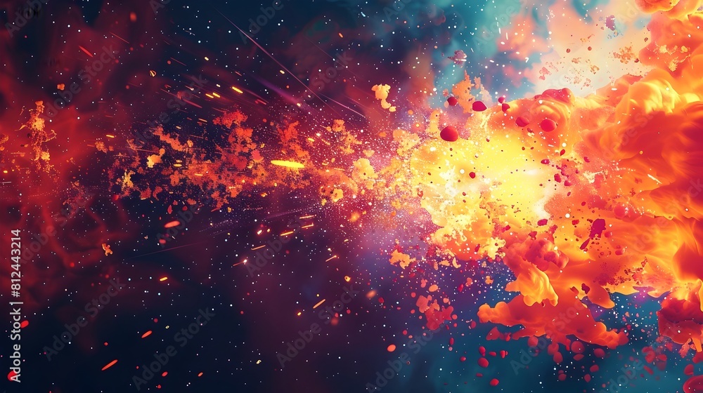 Explosive Vibrant Shapes on Digital Canvas Graphic Design Concept Explosive Vibrant Shapes on Digital Canvas Graphic Design Concept