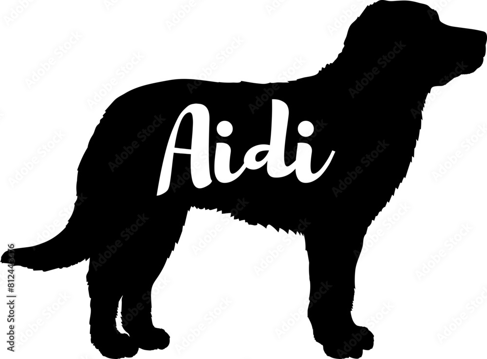 Aidi. Dog silhouette dog breeds logo dog monogram vector Aidi. Dog silhouette dog breeds logo dog monogram vector