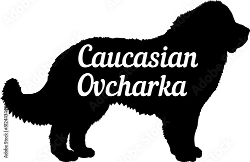 Caucasian Ovcharka Dog silhouette dog breeds logo dog monogram vector photo