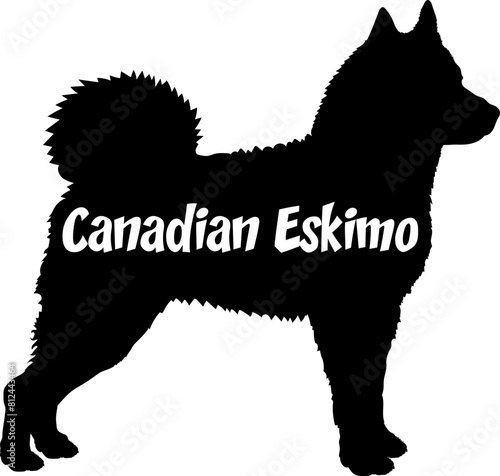 Canadian Eskimo. Dog silhouette dog breeds logo dog monogram vector