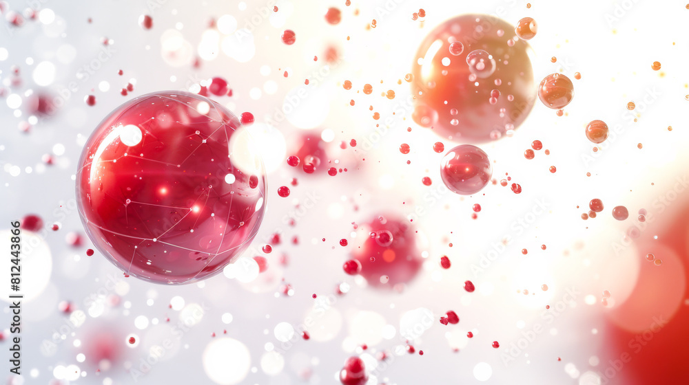 Close-up of two attoms colliding in a particle collider on a white background. Science and atoms concept. Close-up of two attoms colliding in a particle collider on a white background. Science and atoms concept.