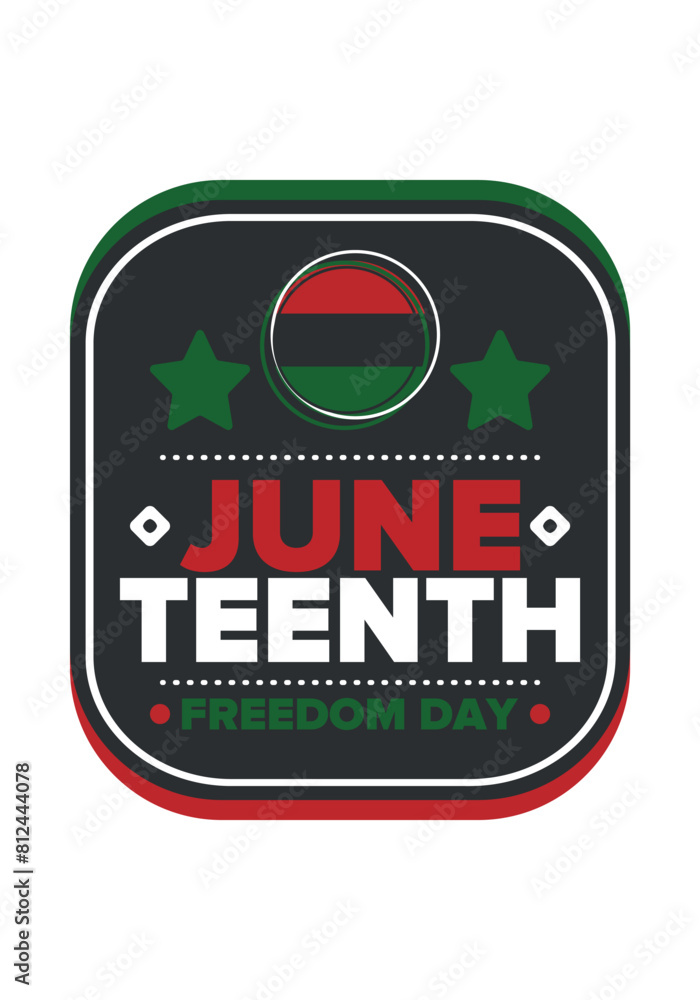 Juneteenth Independence Day. Freedom or Emancipation day. Annual american holiday, celebrated in June 19. African-American history and heritage. Poster, greeting card, banner and background. Vector Juneteenth Independence Day. Freedom or Emancipation day. Annual american holiday, celebrated in June 19. African-American history and heritage. Poster, greeting card, banner and background. Vector