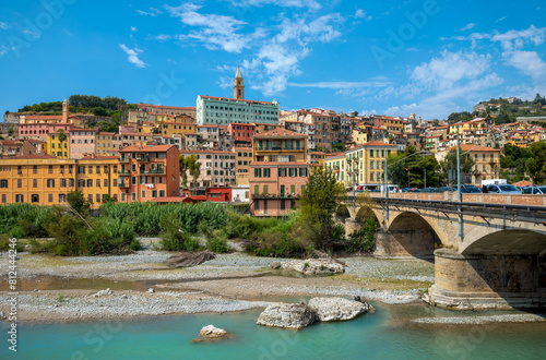 View of the old town of Ventimiglia, Italy.