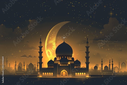 mosque in night photo