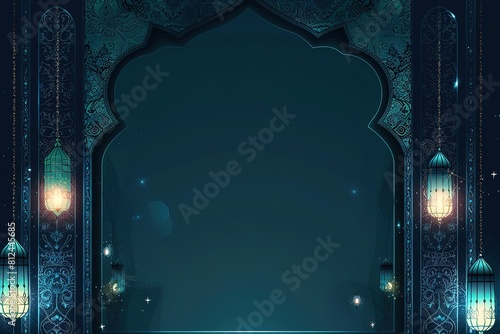 illustration of abstract beautiful green color eid background. photo