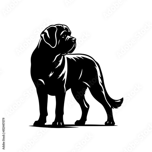 Minimalist English Mastiff Vector- Silhouette of English Mastiff- Illustration Of English Mastiff. © Wolfe 