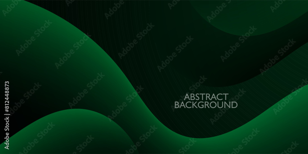 Dynamic dark green gradient illustration background with simple wave style. Cool design. Wave shapes pattern. Eps10 vector Dynamic dark green gradient illustration background with simple wave style. Cool design. Wave shapes pattern. Eps10 vector