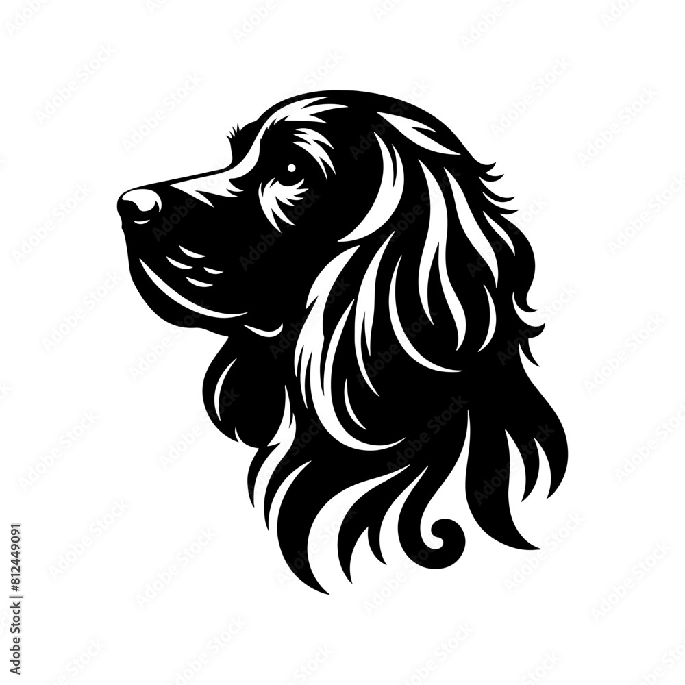 Obraz premium Dog Silhouette- English Springer Spaniel vector silhouette- English Springer Spaniel Illustration- Minimalist English Springer Spaniel Vector Silhouette.