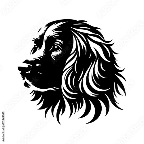 Photos Dog Silhouette- English Springer Spaniel vector silhouette- English Springer Spaniel Illustration- Minimalist English Springer Spaniel Vector Silhouette