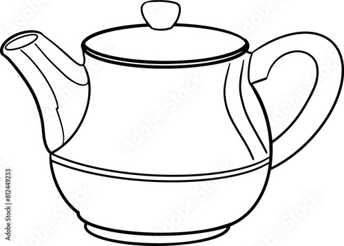 graphic illustration of a teapot on a white background