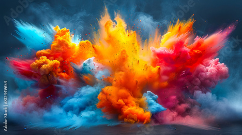 Explosive color burst on dark background