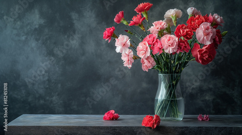 bouquet of carnations in a vase