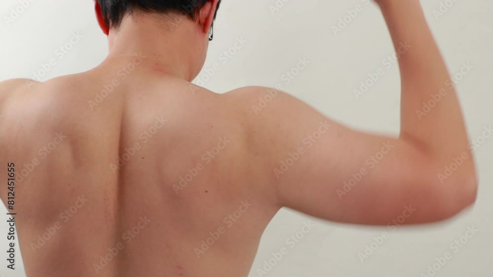 Back and Shoulders human anatomy & Body Parts - Rear view of human back isolated on white background studio Back and Shoulders human anatomy & Body Parts - Rear view of human back isolated on white background studio
