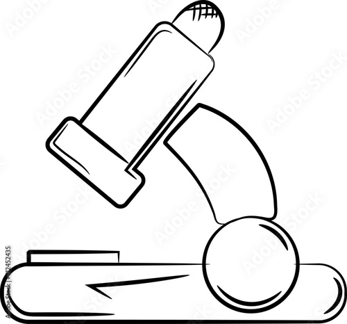 Hand-drawn microscope illustration, Vector microscope outline