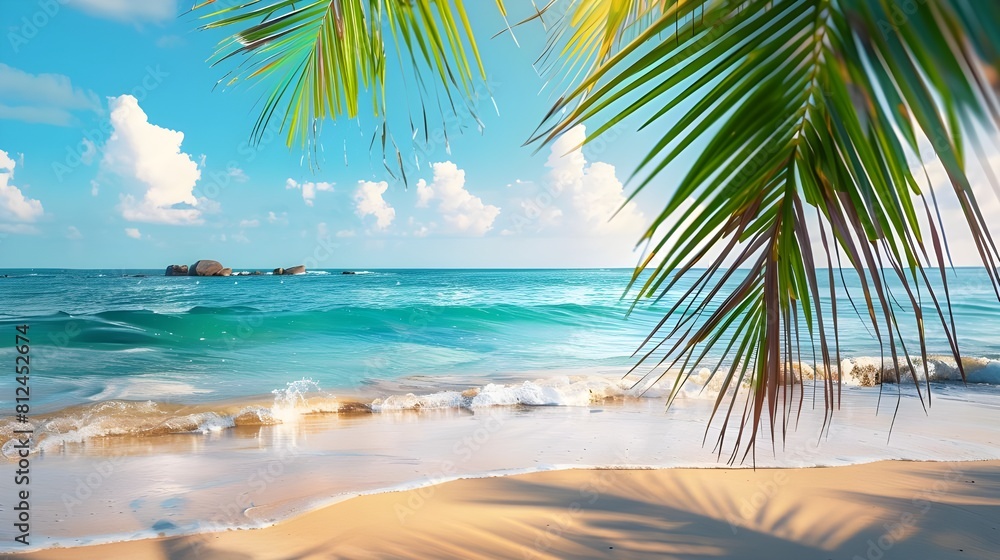 Obraz premium Beautiful beach and sea landscape background