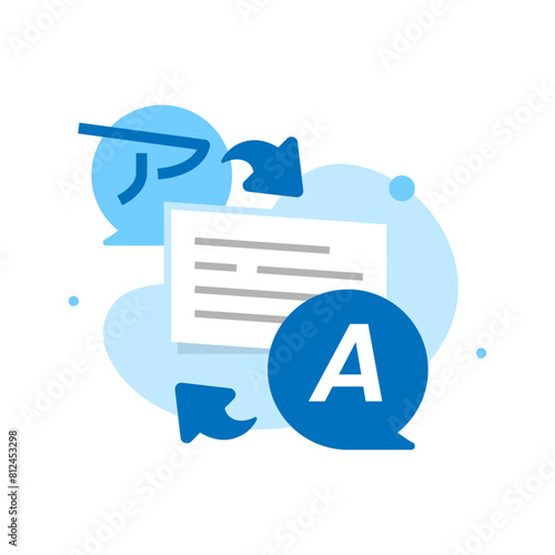 multilingual plugin. translate or change language concept illustration flat design. simple modern graphic element landing page ui, infographic, icon