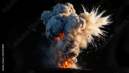 Explosion Bomb on black background