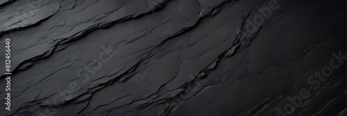 Panel kuchenny z motywem  Dark grey black slate texture background. Black stone texture. Black granite slabs background 