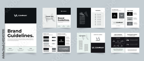 Brand Guidelines identity brochure design or Brand guidelines presentation template