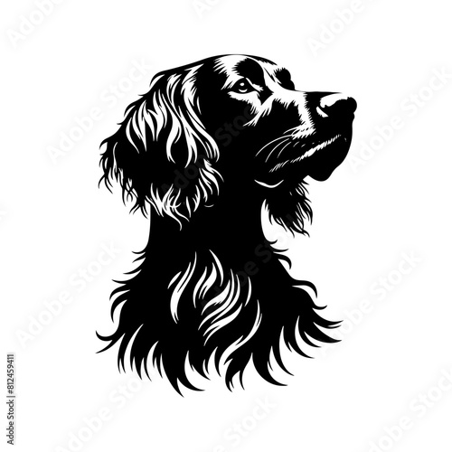 Irish Setter Dog Silhouette - Elegance and Strength Captured in Minimalist Form- Minimalist Irish Setter Dog Vector- Irish Setter Dog Illustration.