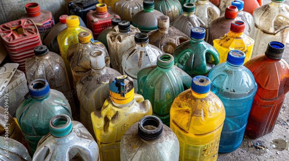 Obraz premium Chemical waste bottles