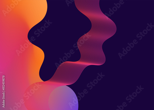 Fluid gradient mesh with wave line