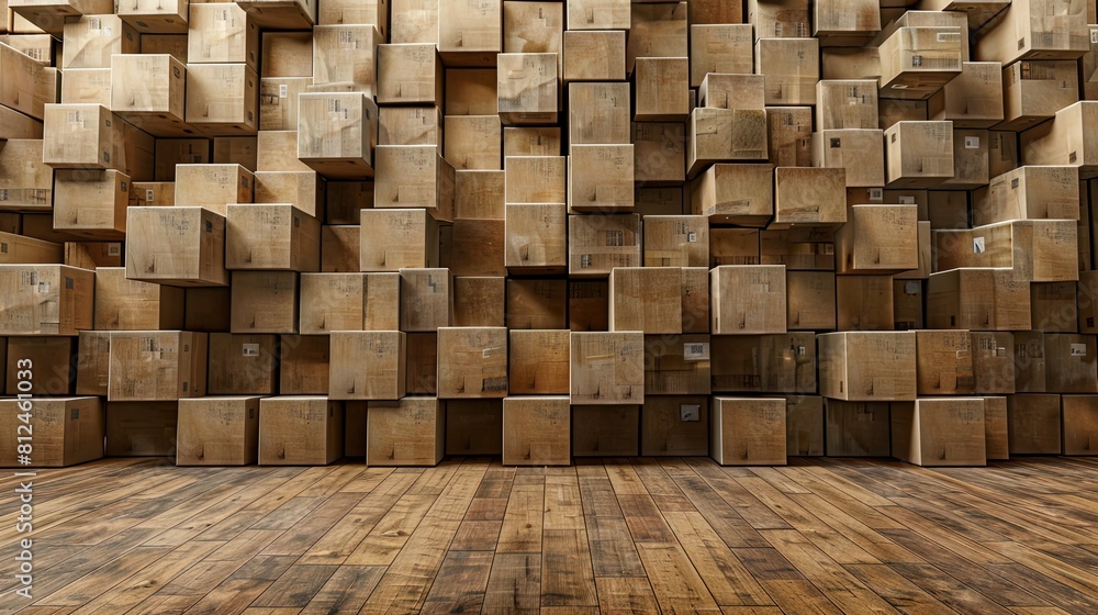 stacked cardboard boxes , warehouse storage stacked cardboard boxes , warehouse storage