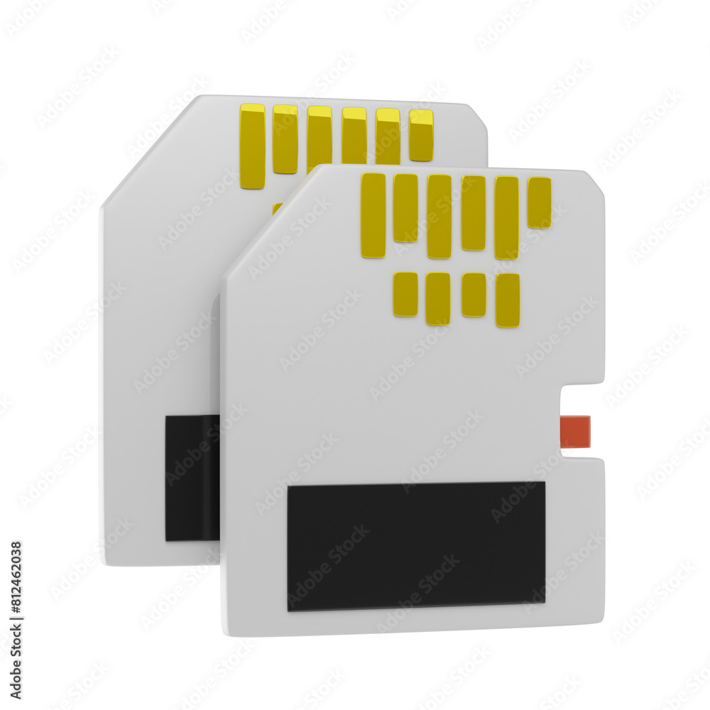 sd card 3d icon and illustration sd card 3d icon and illustration