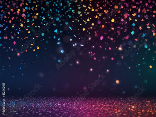 vivid water effect, wet effects, confetti, and space a luminous background bursting with colorful brilliance ai generative