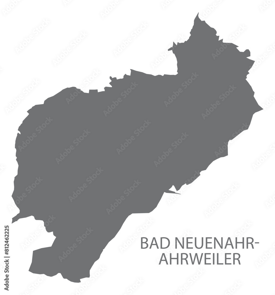 Bad Neuenahr-Ahrweiler German city map grey illustration silhouette shape