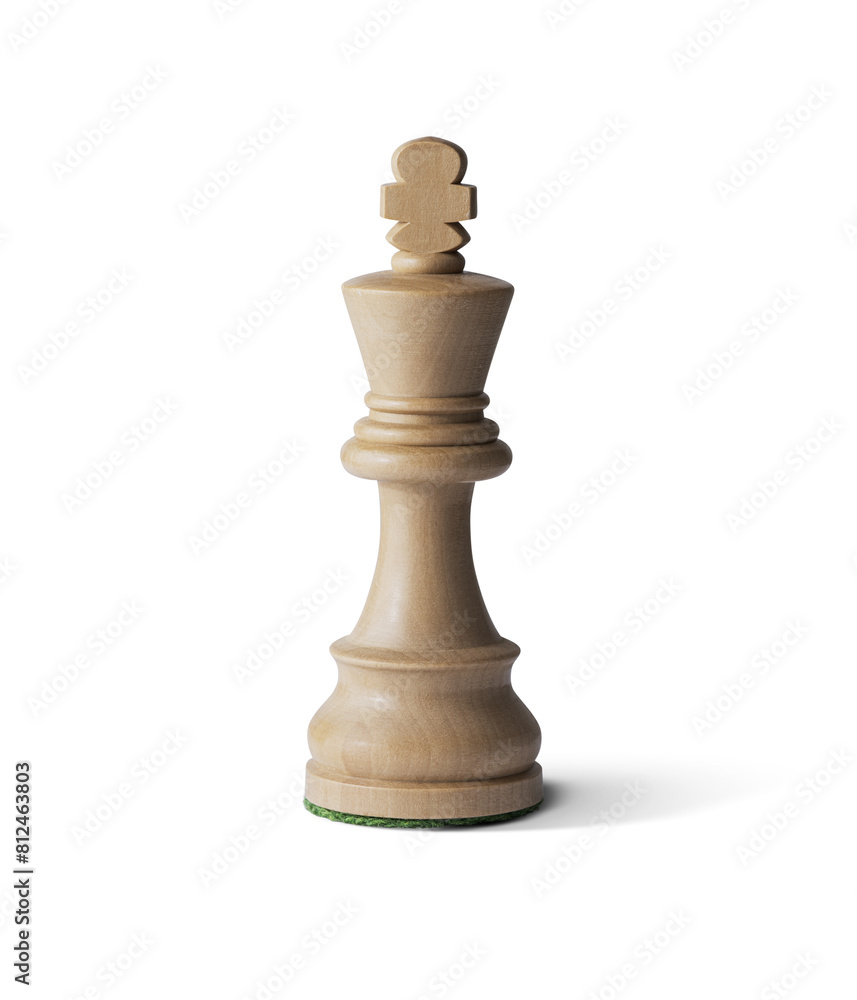 Wooden white King isolated on white background. Wooden white King isolated on white background.