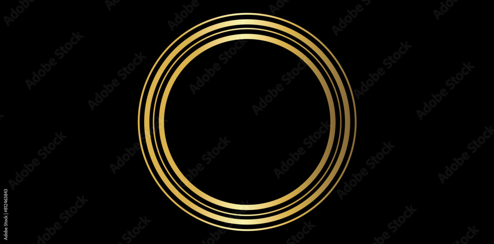 Multilayer Round Geometric Shape Linear Icon, Hand Drawn Golden Element Vector Illustration. Multilayer Round Geometric Shape Linear Icon, Hand Drawn Golden Element Vector Illustration.
