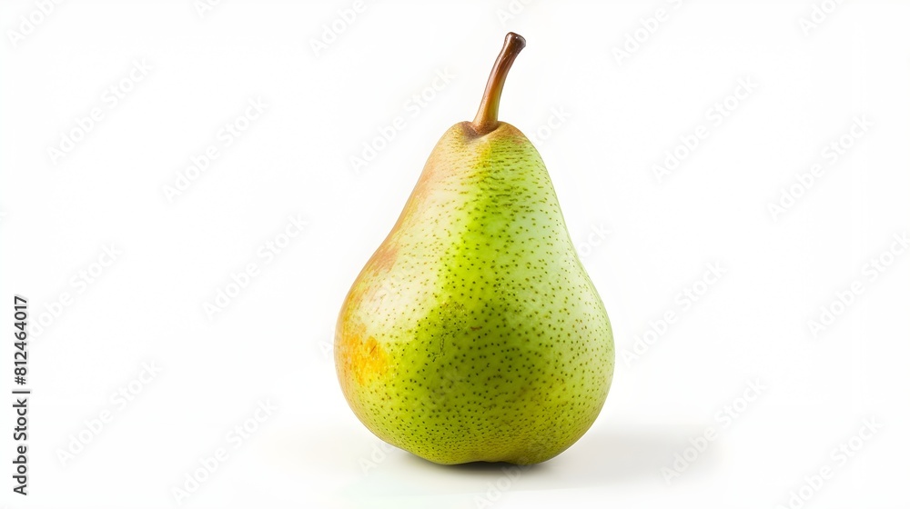 a beautifully detailed green pear on a clean white background a beautifully detailed green pear on a clean white background