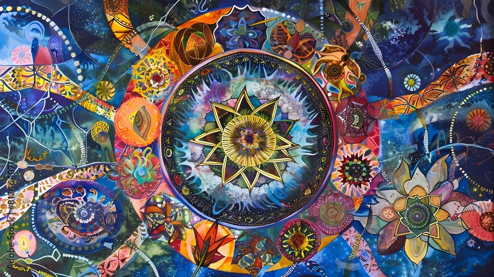 Mystic Mandala: Cosmic Kaleidoscope Art Print Mystic Mandala: Cosmic Kaleidoscope Art Print