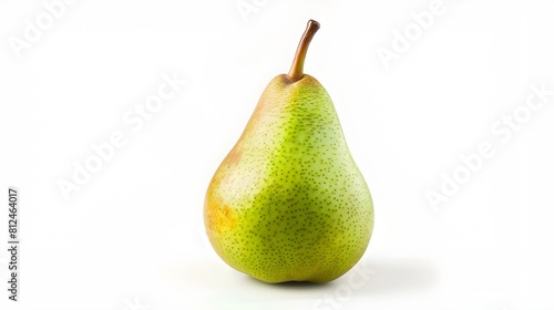 a beautifully detailed green pear on a clean white background