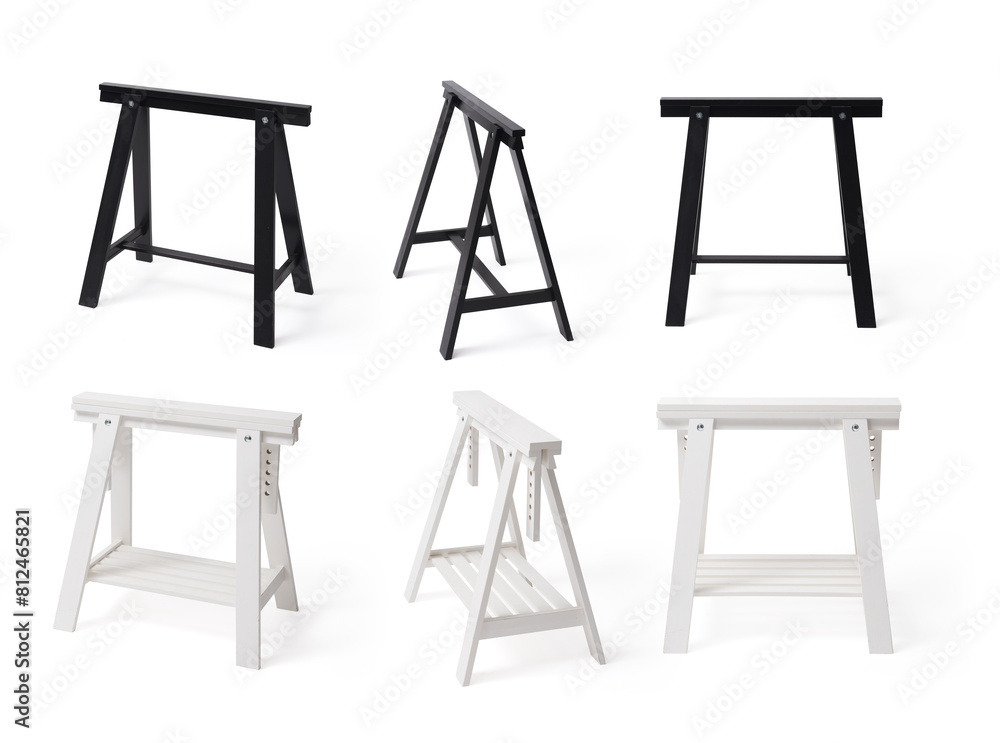 Set of trestles at different angles Set of trestles at different angles