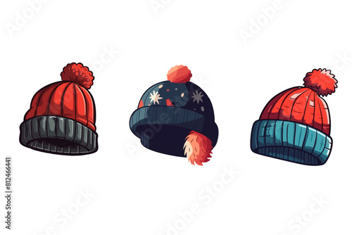 Cartoon clip art knitted cap hat clothes