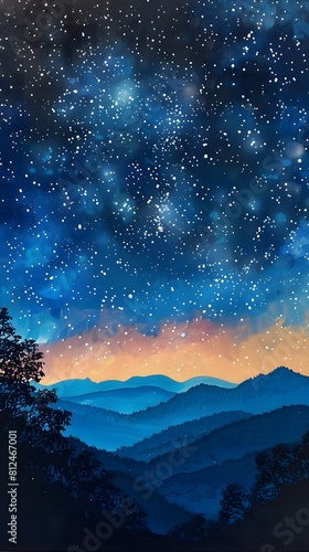 Simple Art: Bright Starry Sky Painting