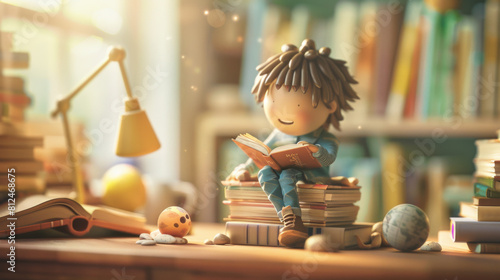 child reading a book